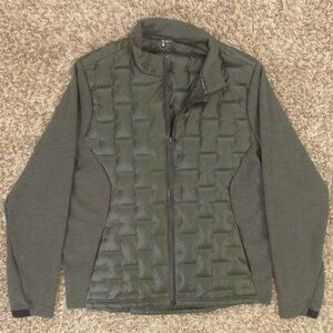 Adidas Jacket Men Large Dark Green Golf Frostguard Puffer Quilted Down Insulated